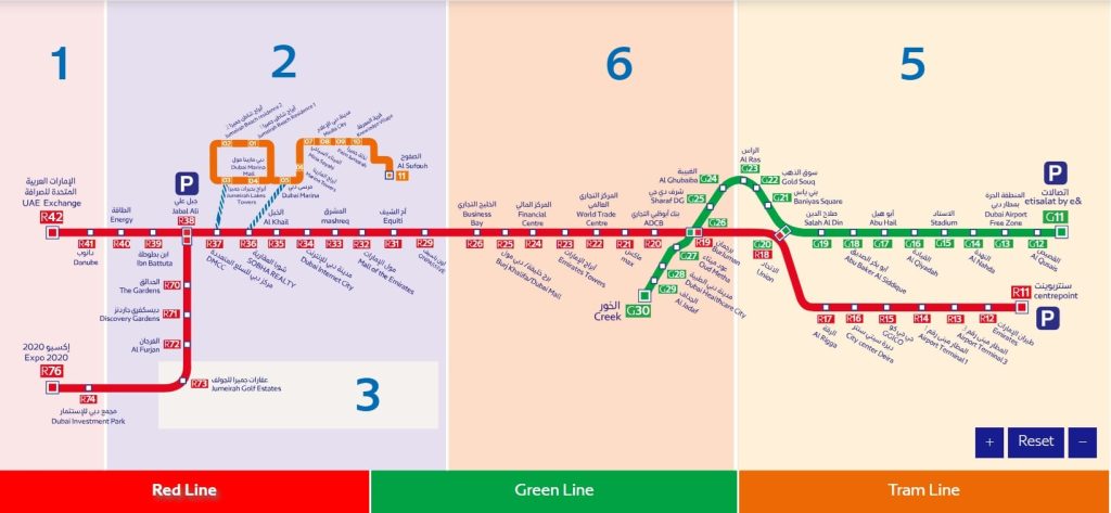 خطوط متروی دبی